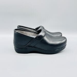Dansko Shoes Women 6 Black Leather XP Professional Nursing Clogs Slip On Comfort